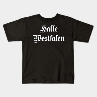 Halle Westfalen written with gothic font Kids T-Shirt